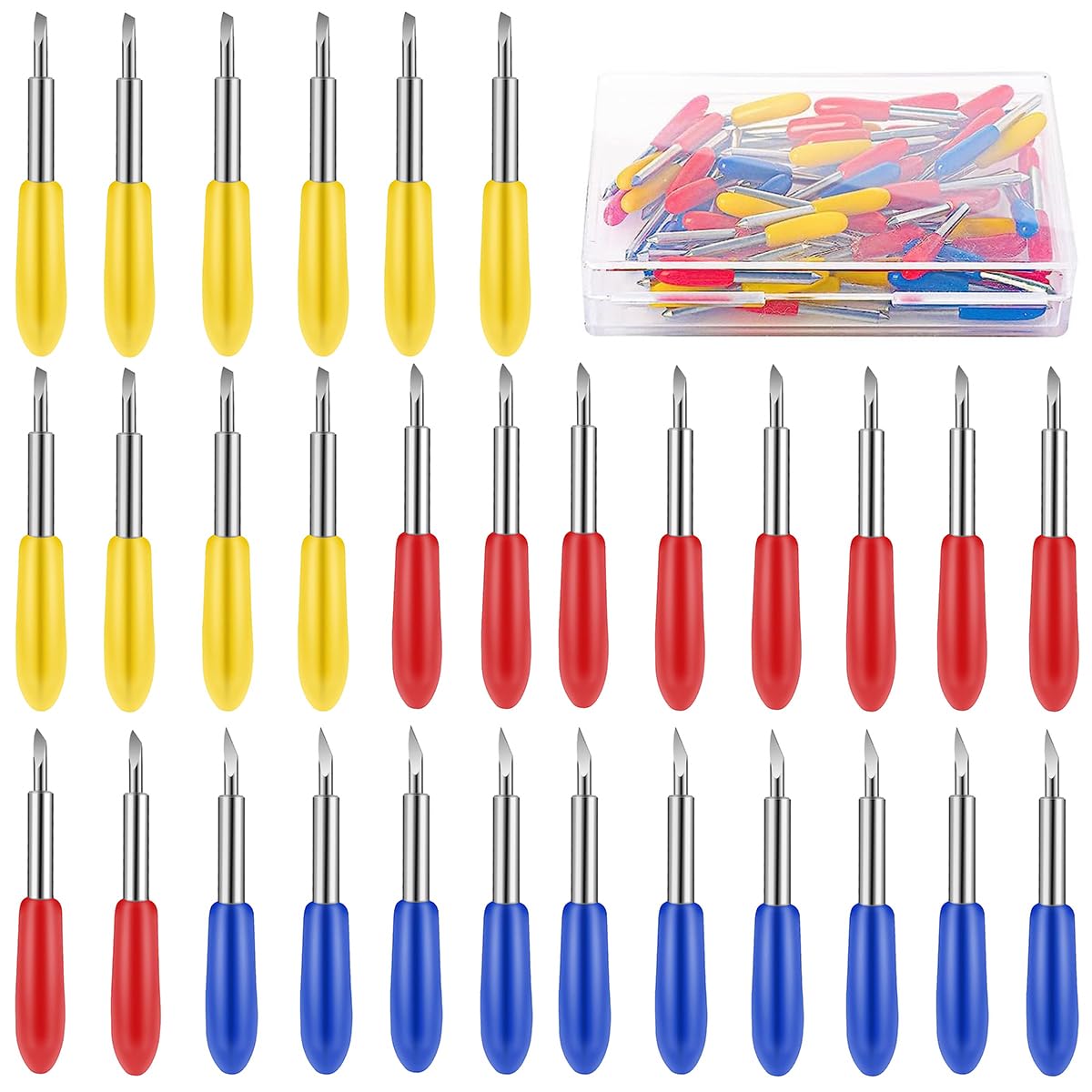 HASTHIP 30pcs Fine Point Blades for Cricut Maker 3 Expression/Explore Air 2 / Air 3, for Cricut Blades Including 10PCS 30°Shallow Blades, 10PCS 45° Standard Blades and 10PCS 60°deep Cutting Blades HASTHIP 30pcs Fine Point Blades for Cricut Maker 3 Expression/Explore Air 2 / Air 3, for Cricut Blades Including 10PCS 30°Shallow Blades, 10PCS 45° Standard Blades and 10PCS 60°deep Cutting Blades